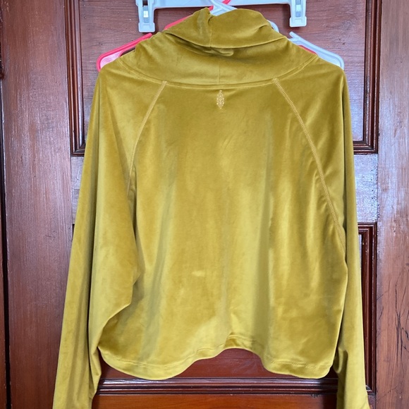 Free People Movement velvet chartreuse cowel neck sweatshirt - Picture 4 of 4